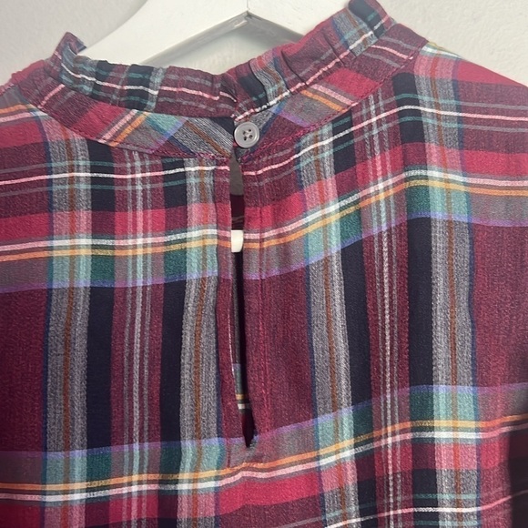 LOFT - Sleeveless Plaid Ruffle Top – XSmall - Picture 8 of 8